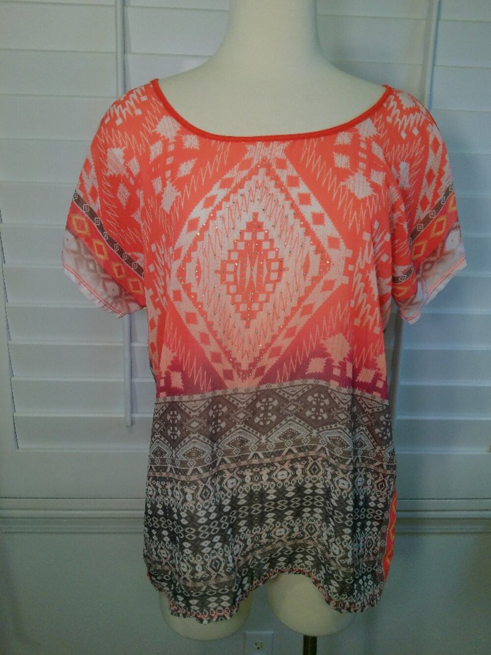 Short Sleeves Blouse Mel & Mo Women's Size Large